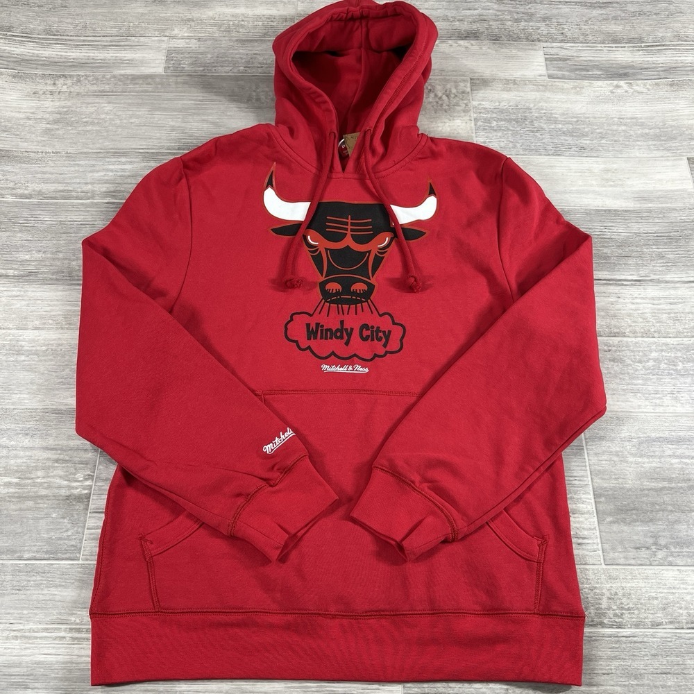 Mitchell & Ness Men's Mdm NBA Chicago Bulls Hardwood Classic Pullover Hoodie Red